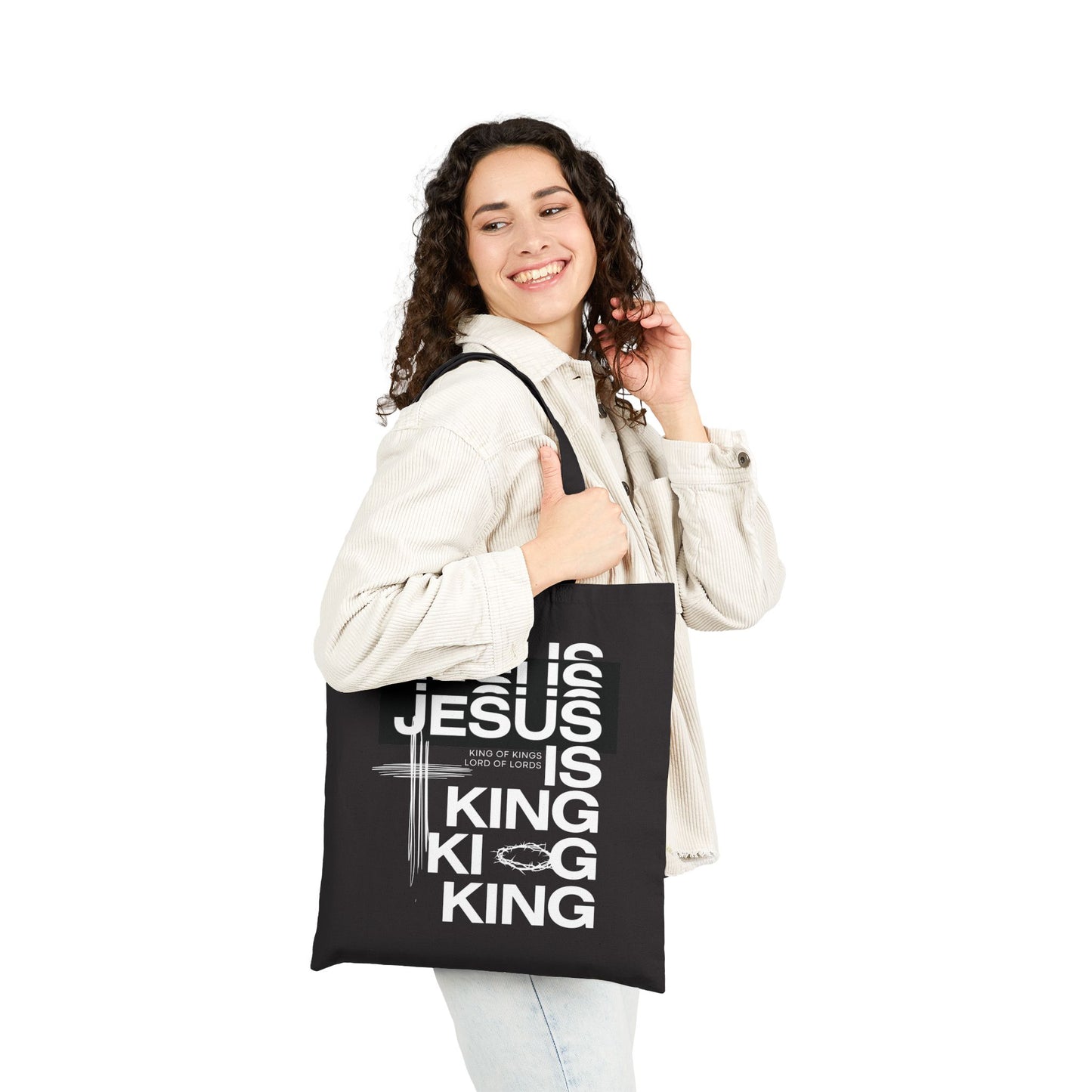 Jesus is King Tote Bag