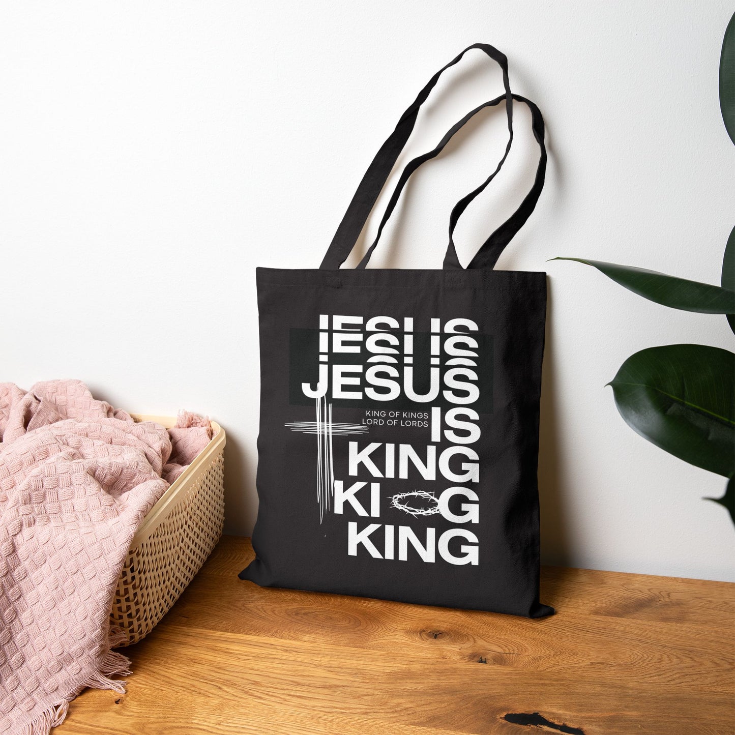 Jesus is King Tote Bag